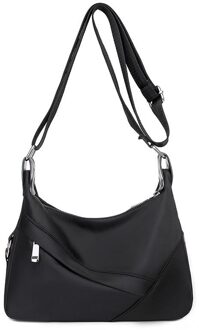 Mode Toevallige Vrouwen Schoudertas Duurzaam Stof Messenger Bag Vrouwelijke Multifunctionele Nylon Handtas Crossbody Tas zwart