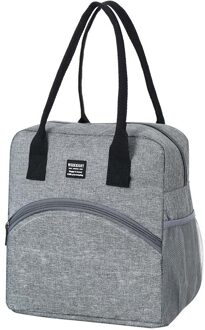 Mode Tote Lunch Tas Voor Vrouw Thermische Geïsoleerde Tas Voor Meisjes Draagbare Carry Winkelen Waterisistent Koeltas Oxford graylunchbag