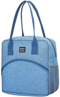 Mode Tote Lunch Tas Voor Vrouw Thermische Geïsoleerde Tas Voor Meisjes Draagbare Carry Winkelen Waterisistent Koeltas Oxford Navylunch zak