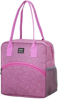 Mode Tote Lunch Tas Voor Vrouw Thermische Geïsoleerde Tas Voor Meisjes Draagbare Carry Winkelen Waterisistent Koeltas Oxford pinklunchbag