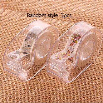 Mode Transparante Tape Snijder Plastic Washi Papier Tape Scharen Tapes Speciale Cutter Holder School Kantoorbenodigdheden