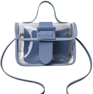Mode Transparante Vierkante Sling Bag Cool Pvc Schouder Messenger Bags Keten Riem Crossbody Handtas Composiet Tote Dame Tas blauw A