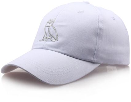 Mode Trendy Pop Hip Hop Baseball Cap Borduren Uil Zon Papa Hoed Voor Mannen Vrouwen Streetwear Outdoor Caps Casquette Gorras wit grijs