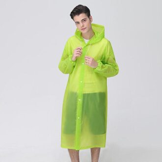 Mode Unisex Eva Transparante Regenjas Draagbare Outdoor Reizen Regenkleding Waterdichte Camping Hooded Poncho Plastic Regenhoes Cd geel