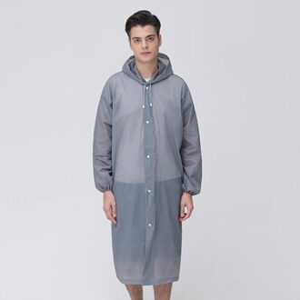 Mode Unisex Eva Transparante Regenjas Draagbare Outdoor Reizen Regenkleding Waterdichte Camping Hooded Poncho Plastic Regenhoes Cd Grijs