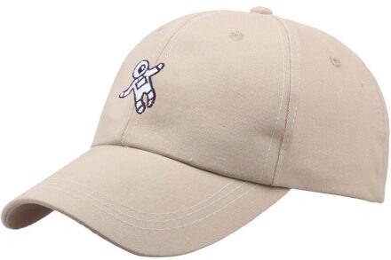 Mode Unisex Mode Hoed Astronaut Emberoidery Baseball Hoed Cap Hip-Hop Verstelbare Effen Kleur Verstelbare Hoed Beige