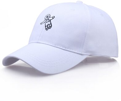 Mode Unisex Mode Hoed Astronaut Emberoidery Baseball Hoed Cap Hip-Hop Verstelbare Effen Kleur Verstelbare Hoed wit