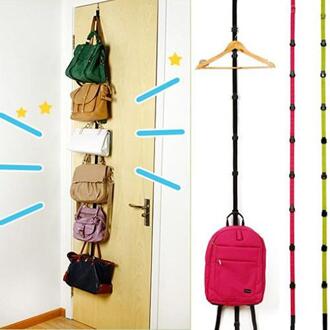Mode Verstelbare Kanteldeur Bandjes Hanger Hat Bag Jas Kledingrek Organizer