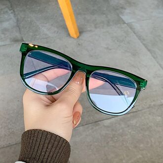 Mode Vierkante Anti Blue Ray Vrouwen Brilmontuur Transparant Vintage Clear Lens Grote Tv Gaming Bril Bril groen