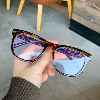 Mode Vierkante Anti Blue Ray Vrouwen Brilmontuur Transparant Vintage Clear Lens Grote Tv Gaming Bril Bril luipaard