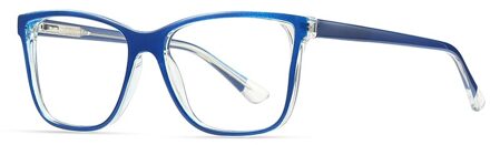 Mode Vierkante Brilmontuur Vrouwen Trending Stijlen Brand Optische Bril Oculos De Sol Brillen Met Recept RW2015 blauw