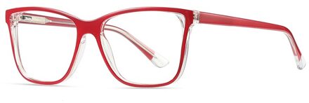 Mode Vierkante Brilmontuur Vrouwen Trending Stijlen Brand Optische Bril Oculos De Sol Brillen Met Recept RW2015 rood