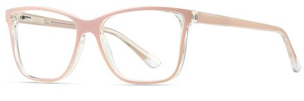 Mode Vierkante Brilmontuur Vrouwen Trending Stijlen Brand Optische Bril Oculos De Sol Brillen Met Recept RW2015 roze