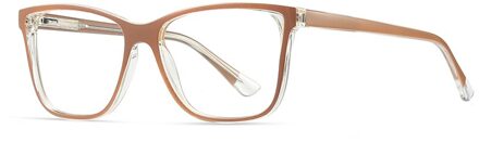 Mode Vierkante Brilmontuur Vrouwen Trending Stijlen Brand Optische Bril Oculos De Sol Brillen Met Recept RW2015 thee