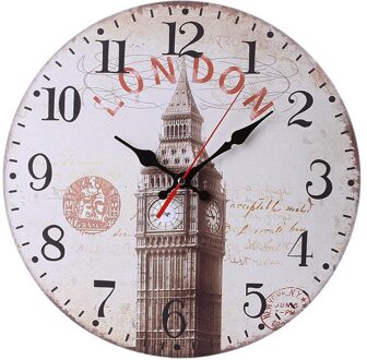 Mode Vintage Stijl Stille Antieke Houten Wandklok Non-Tikkende Stille Antieke Houten Wandklok voor Thuis Keuken kantoor