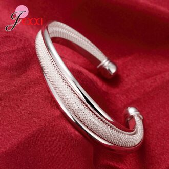 Mode Vintage Vrouwen Armbanden Fijne Solid 925 Sterling Zilver Hip Hop Verstelbare Armband Manchet Eenvoudige Trendy Sieraden