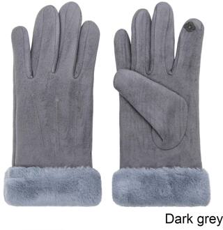 Mode Vrouw Winter Handschoenen Winddicht Warm Outdoor Handschoenen Effen Kleur Wanten Touchscreen Handschoenen donker grijs