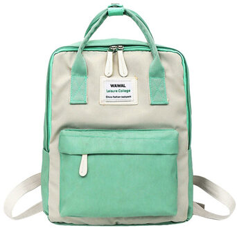 Mode Vrouwen Canvas Rugzakken Canvas Draagbare Schoudertas Waterdichte Schooltassen Voor Tieners Meisjes Patchwork Rugzak roze