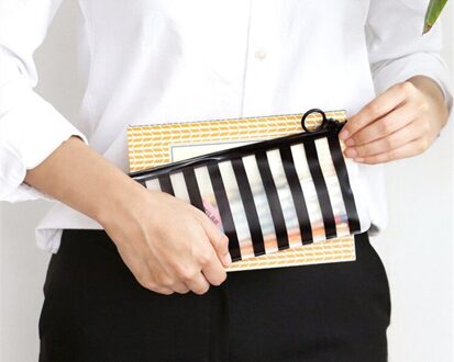 Mode Vrouwen Clear Cosmetische Zakken Pvc Toilettas Tassen Travel Organizer Noodzakelijke Beauty Case Make-Up Tas Bad Wassen Make Up Box S-streep