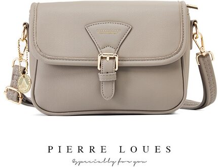 Mode Vrouwen Eenvoudige Mini Vierkante Magnetische Gesp Leisure Schouder Crossbody Tassen En Handtas Lederen Stad Jogging Bag grijs