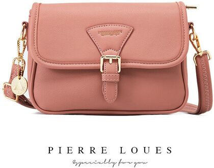 Mode Vrouwen Eenvoudige Mini Vierkante Magnetische Gesp Leisure Schouder Crossbody Tassen En Handtas Lederen Stad Jogging Bag roze