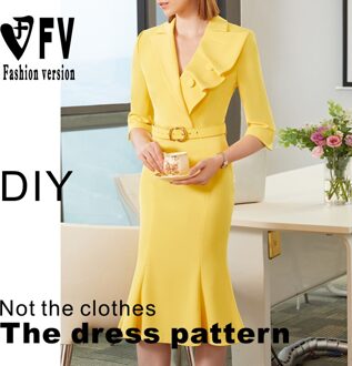 Mode Vrouwen Fishtail Jurk Patroon Kleding Snijden Tekeningen BLQ-507 patroon Size S