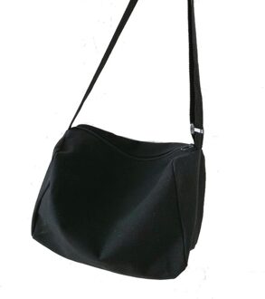 Mode Vrouwen Grote Capaciteit Canvas Handtas Casual En Veelzijdige Schoudertas Dames Simple Solid Cross Body Messenger Bag nee kikker doll