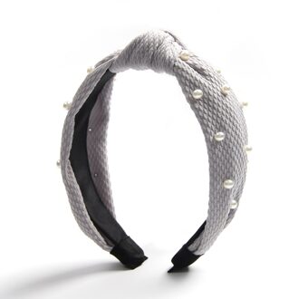 Mode Vrouwen Haaraccessoires Polyester Haarbanden Solid Parel Hoofdband Haar Hoepel Wassen Make Geknoopt Haarbanden Bezel Hoofdtooi Gary