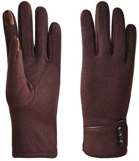 Mode Vrouwen Handschoenen Houden Warme Winter Rekawiczki Manchet Zachte Voering Knop Decoratie Wanten Handschoenen Handschoenen # C10 Bruin