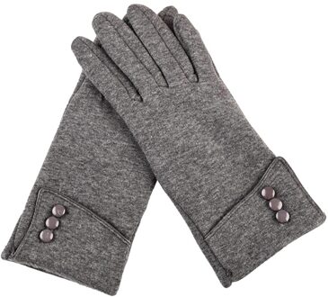 Mode Vrouwen Handschoenen Houden Warme Winter Rekawiczki Manchet Zachte Voering Knop Decoratie Wanten Handschoenen Handschoenen # C10 Grijs