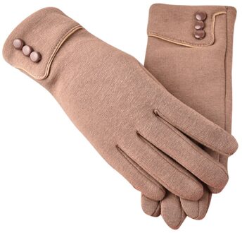 Mode Vrouwen Handschoenen Houden Warme Winter Rekawiczki Manchet Zachte Voering Knop Decoratie Wanten Handschoenen Handschoenen # C10 khaki