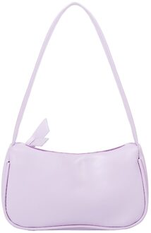 Mode Vrouwen Handtassen Schouder Vrouwelijke Klassieke Elegante Schoudertas Lederen Bakken Dames Casual Handtassen Onderarm Zak Portemonnees Paars