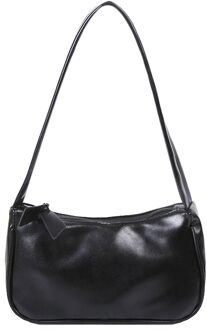 Mode Vrouwen Handtassen Schouder Vrouwelijke Klassieke Elegante Schoudertas Lederen Bakken Dames Casual Handtassen Onderarm Zak Portemonnees zwart