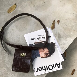 Mode Vrouwen Heuptas Alligator PU Lederen Taille Pack Voor Vrouwelijke Meisje Reizen Heuptas Pack fanny Zakken 01 bruin