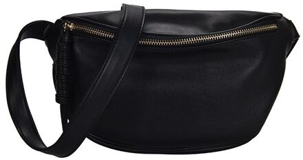 Mode Vrouwen Heuptas Fanny Pack Grote Capaciteit Crossbody Borst Tassen Banaan Pack Pu Lederen Dames Riem Tas Taille Verpakking zwart waist zak