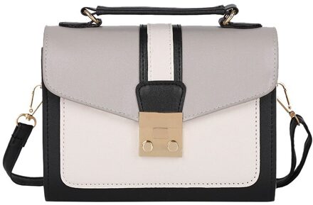 Mode Vrouwen Hit Kleur Schoudertas Messenger Satchel Tote Crossbody Tas Lederen Handtassen Bolsos P Grijs