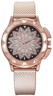 Mode Vrouwen Horloge Creatieve De Top Dames Stalen Riem Horloge Wilde Lady Horloges Vrouwelijke Klok Relogio Feminino roos