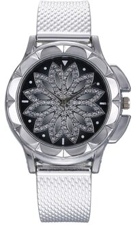 Mode Vrouwen Horloge Creatieve De Top Dames Stalen Riem Horloge Wilde Lady Horloges Vrouwelijke Klok Relogio Feminino Zilver