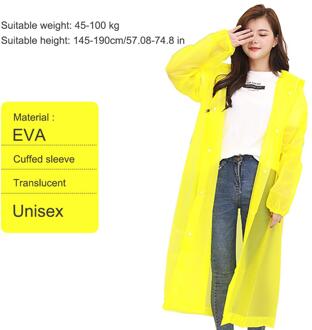 Mode Vrouwen Mannen Eva Herbruikbare Regenjas Draagbare Outdoor Reizen Regenkleding Waterdichte Camping Hooded Poncho Plastic Regenhoes geel
