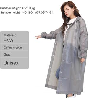 Mode Vrouwen Mannen Eva Herbruikbare Regenjas Draagbare Outdoor Reizen Regenkleding Waterdichte Camping Hooded Poncho Plastic Regenhoes grijs