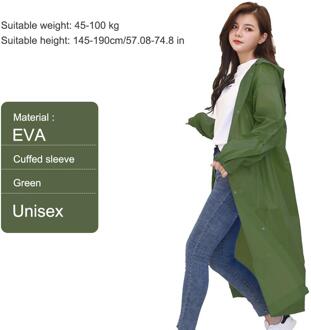 Mode Vrouwen Mannen Eva Herbruikbare Regenjas Draagbare Outdoor Reizen Regenkleding Waterdichte Camping Hooded Poncho Plastic Regenhoes leger groen