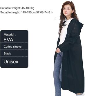 Mode Vrouwen Mannen Eva Herbruikbare Regenjas Draagbare Outdoor Reizen Regenkleding Waterdichte Camping Hooded Poncho Plastic Regenhoes zwart