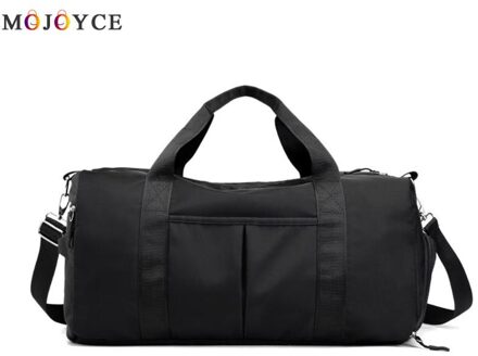 Mode Vrouwen Mannen Reizen Sport Gym Reistas Grote Waterdichte Nylon Handtassen Vrouwen Mannen Soild Kleur Wilde Zak zwart