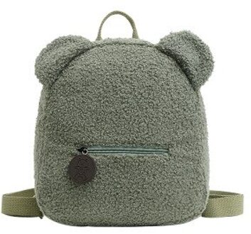 Mode Vrouwen Meisjes Schattige Beer Oor Fleece Kleine Rugzak Casual Warm Lamswol Dagrugzak Schoudertassen Vijf Kleuren Rood