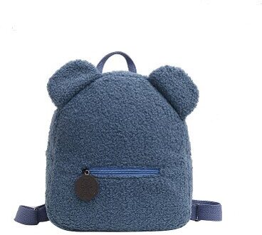 Mode Vrouwen Meisjes Schattige Beer Oor Fleece Kleine Rugzak Casual Warm Lamswol Dagrugzak Schoudertassen Vijf Kleuren wit