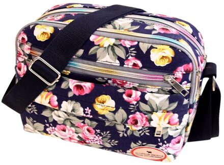 Mode Vrouwen Messenger Bags Canvas Crossbody Bag Schoudertas Bloem Print S Super Bolsos Mujer Dames Handtassen Y Blauw