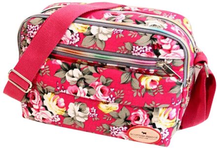 Mode Vrouwen Messenger Bags Canvas Crossbody Bag Schoudertas Bloem Print S Super Bolsos Mujer Dames Handtassen Y heet roze