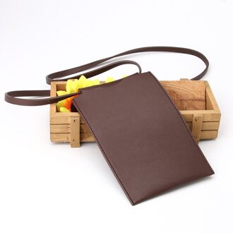 Mode Vrouwen Mobiele Telefoon Portemonnee Tas Pu Lederen Messenger Bag Effen Kleur Mini Mobiele Telefoon Zakje Houder Tote bag Pocket bruin