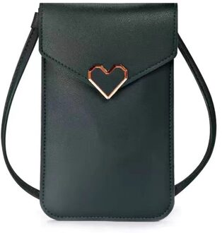 Mode Vrouwen Portemonnees Lederen Schouderband Tas Mobiele Telefoon Grote Kaarthouders Portemonnee Crossbody Tassen Handtas Zakken Voor Meisjes groen