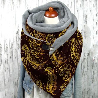 Mode Vrouwen Print Kasjmier Sjaals Winter Dames Button Soft Wrap Casual Warme Sjaals Denker Warme Zachte Persoonlijkheid #10